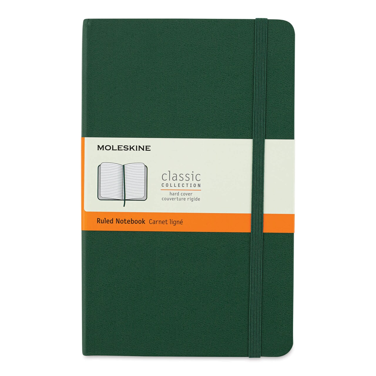 Moleskine Classic Hardcover Notebook - Myrtle Green, Ruled, 8-1/4" x 5"